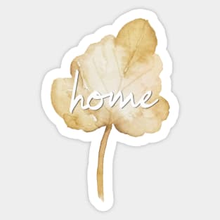 Home sign over watercolour leaf - autumn vibes Sticker